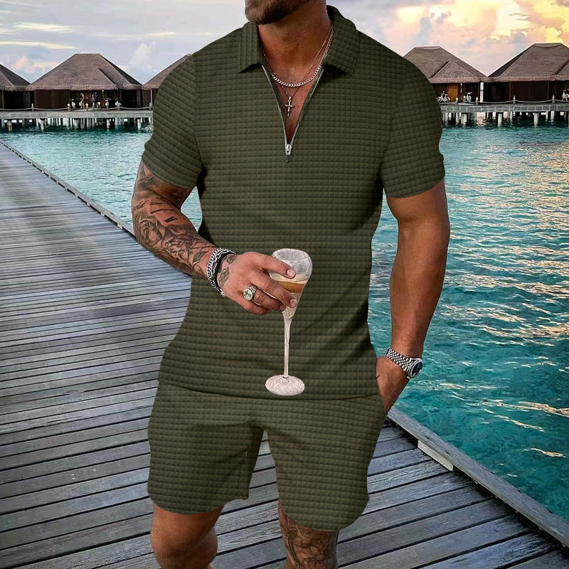 Herren Jumpsuit Kurzarm Modern Reißverschluss Designer