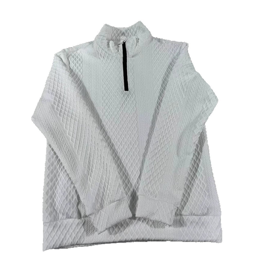Herren Pullover Strick mit Struktur Muster Modern Schwarz