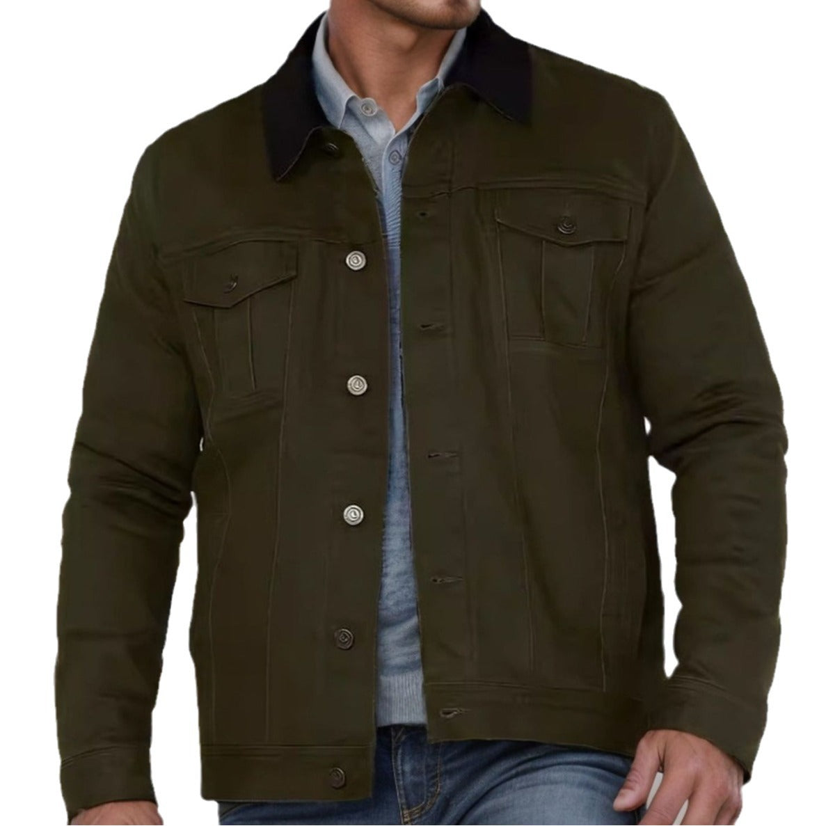 Herren Jacke Robust Baumwoll Winterjacke Schwarz