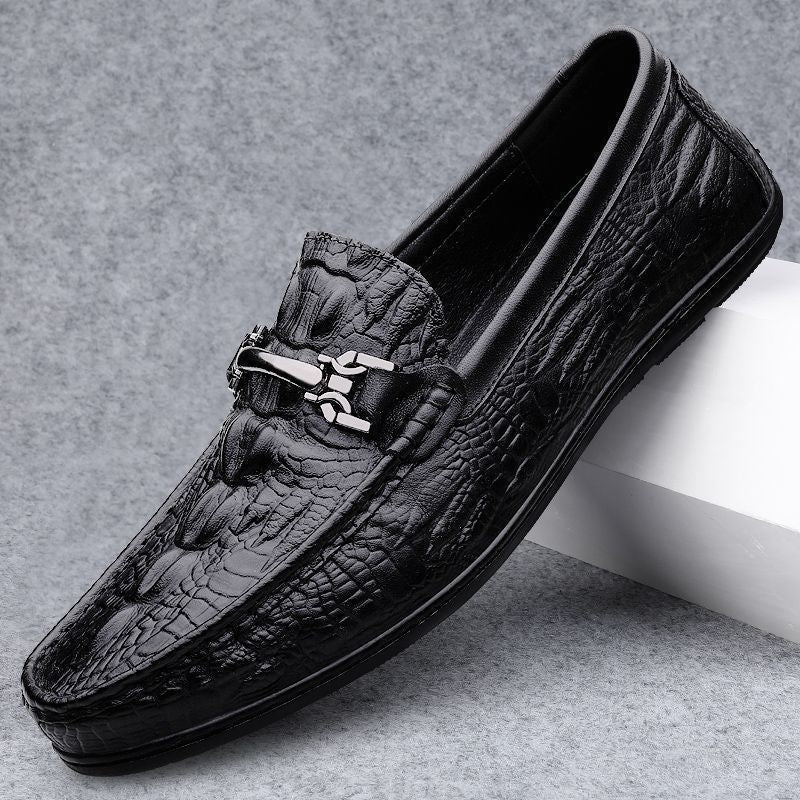 Herren Mokassins aus Leder Elegant Schwarze Luxus Schuhe