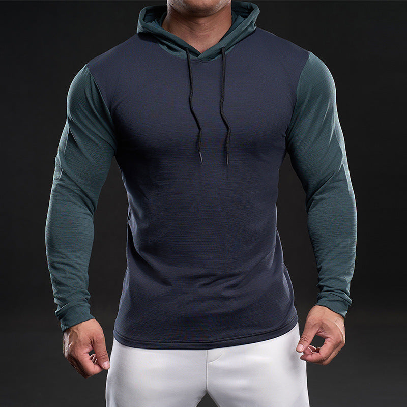 Herren Funktionsshirt Langarm Atmungsaktiv Kapuze Sportlich