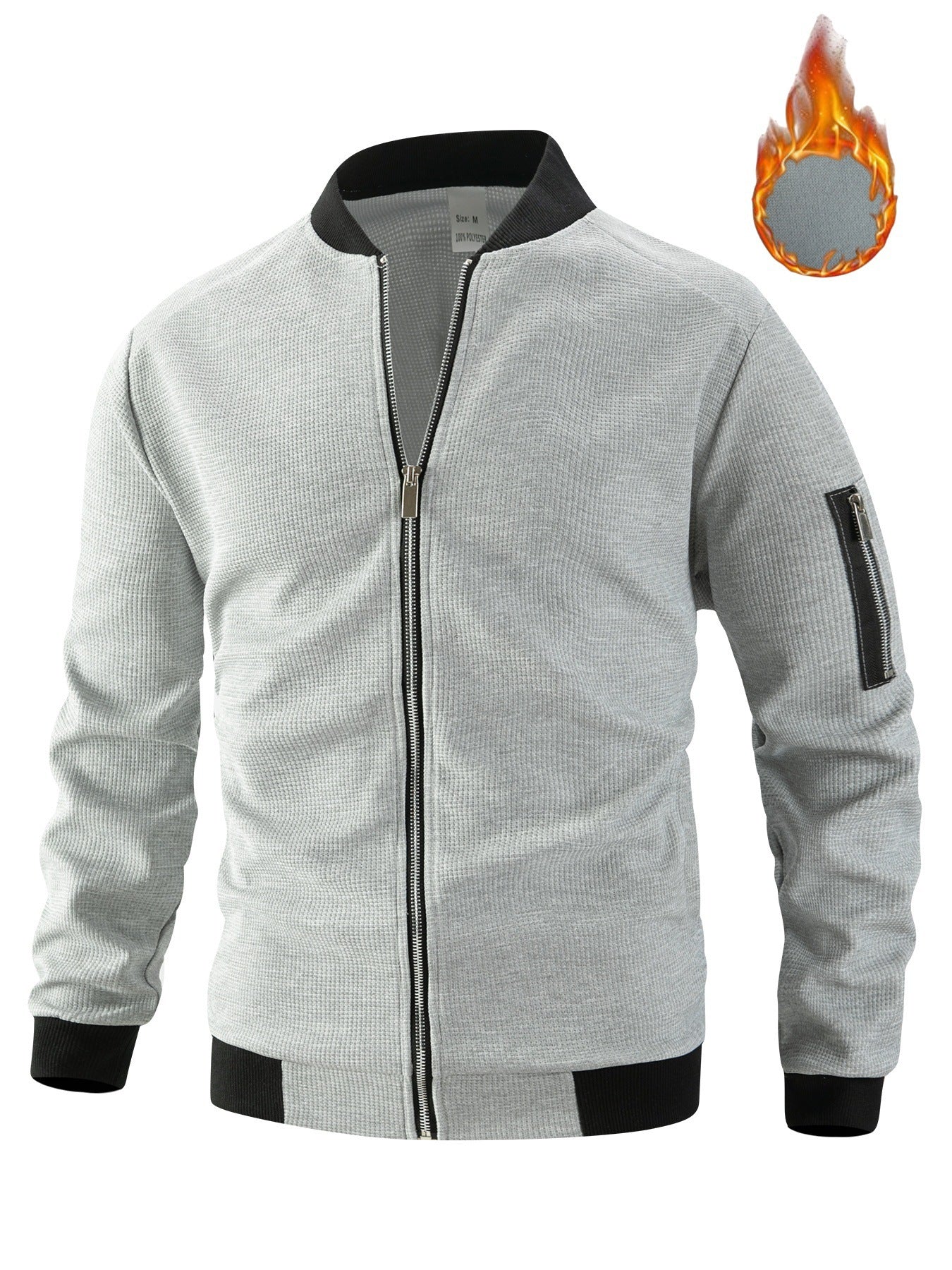 Herren lässige Bomberjacke mit innovativen Stoffstrukturen und praktischem Reißverschluss BerlinGlamour.