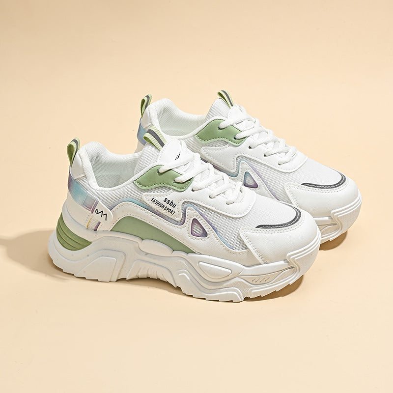 Damen Sneaker Sportlich Chunky Atmungsaktiv Stabile Sohle
