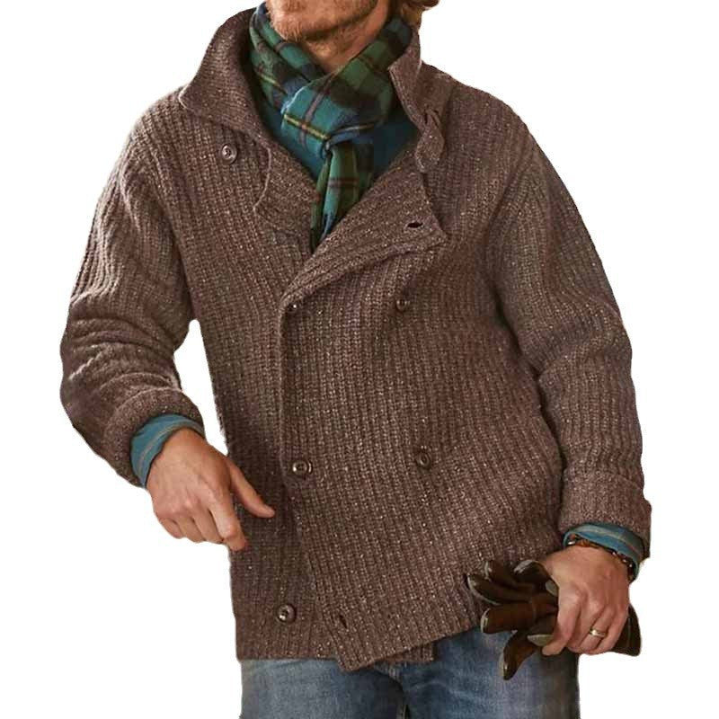 Herren Strickjacke Moderner Schnitt Doppelter Knopfverschluss
