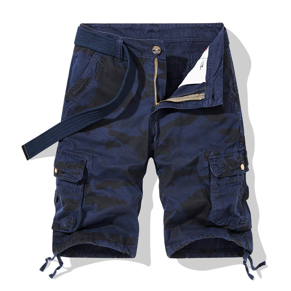 Herren Camo Shorts Cargo mit Seitentaschen und Verstellbund