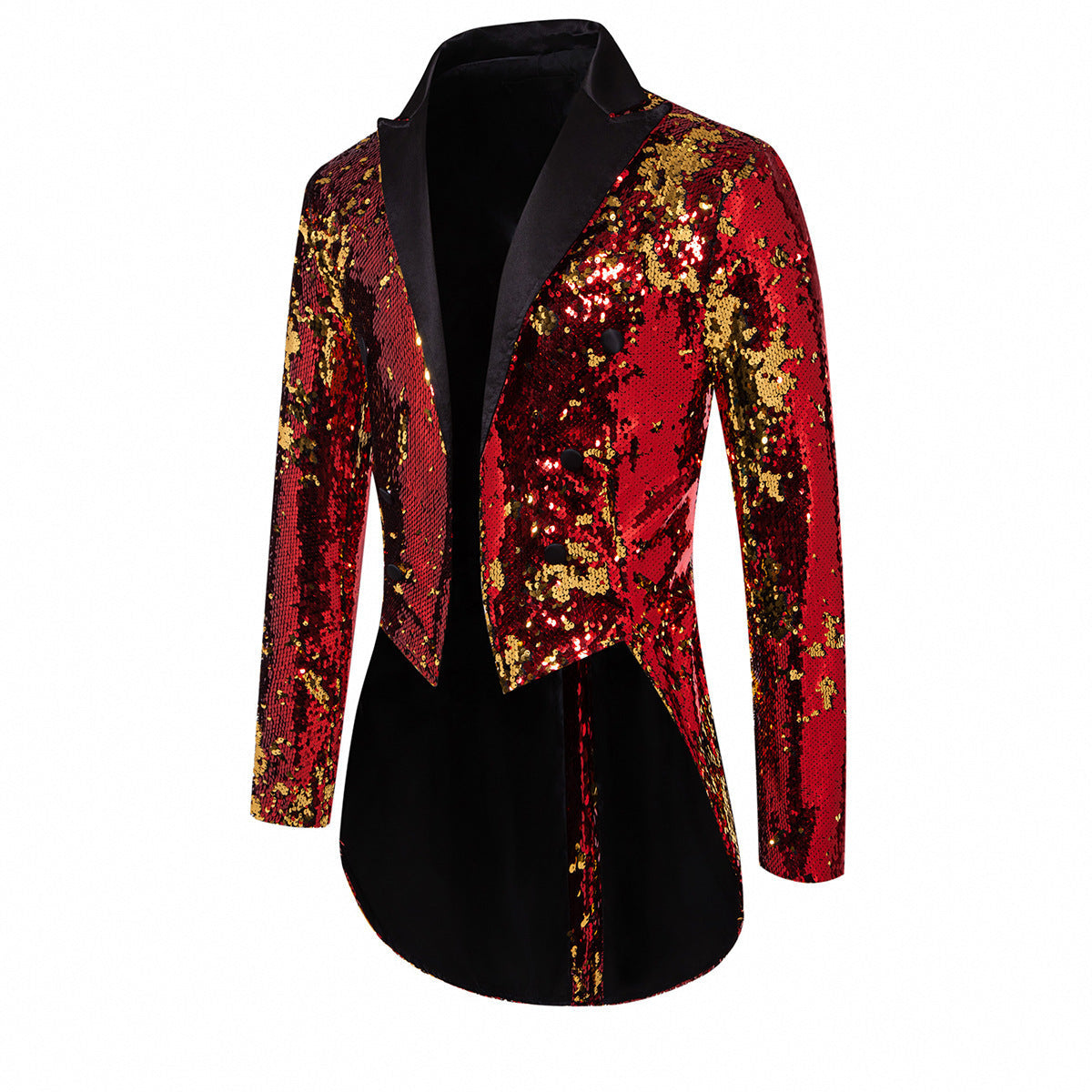Herren Blazer Pailletten Modern Schnitt Glitzer