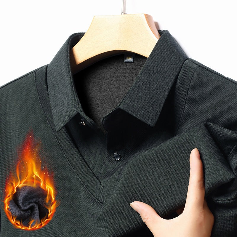 Herren Langarmshirt Modern Strukturiert Feuchtigkeitsregulierend