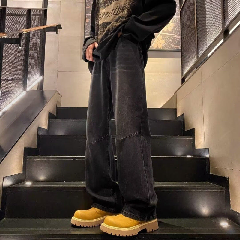 Herren Jeans Cargo Lässig Outfit Fransensaum