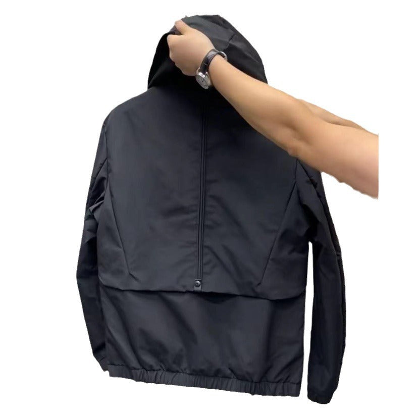 Herren Freizeitjacke mit Kapuzen Kragen und Taschen Sportlich Modern