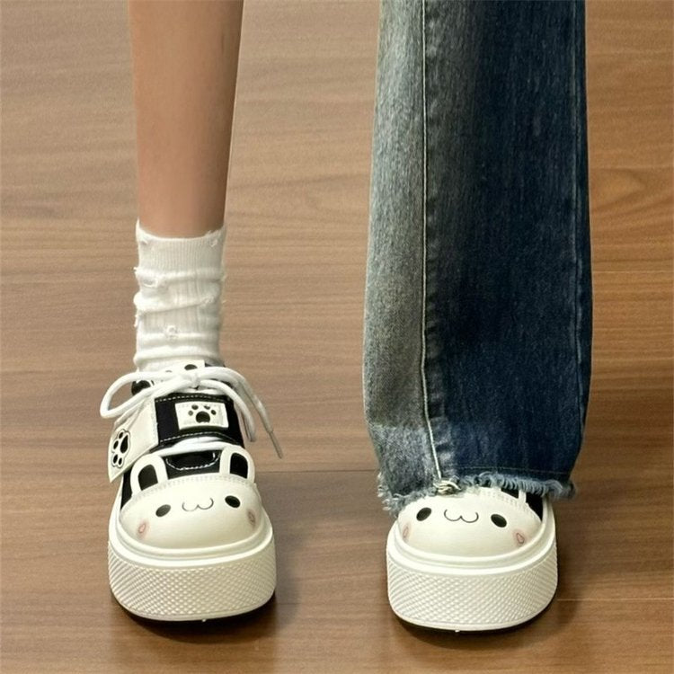Damen Sneaker Plattform Tiermotiv Bequem