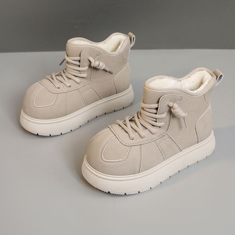 Damen Sneaker Warm Hochgeschnitten Kuschelig Innenfutter
