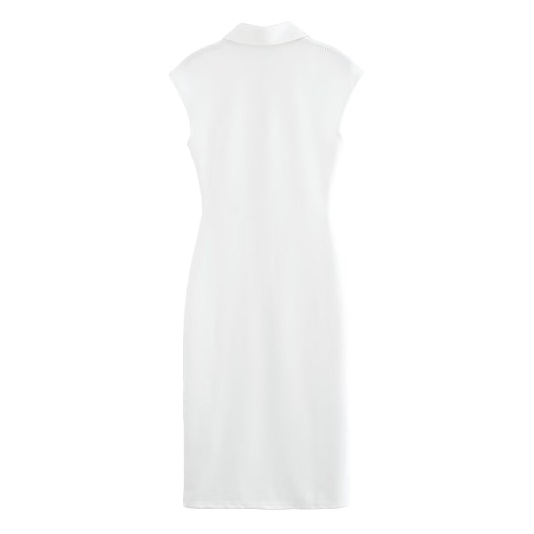 Damenkleid Hemdbluse Elegantes Knopfdetail Modern