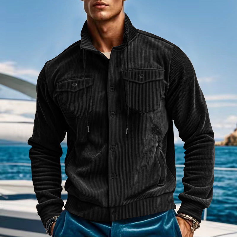 Herren Fleecejacke Warm mit Brusttaschen Reißverschluss