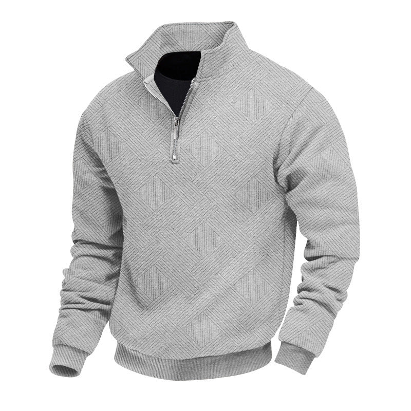 Herren Pullover Stehkragen Strickmuster Sportlich Modern