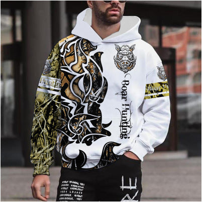 Männer Kapuzenpullover Löwen Motiv Graffiti Style