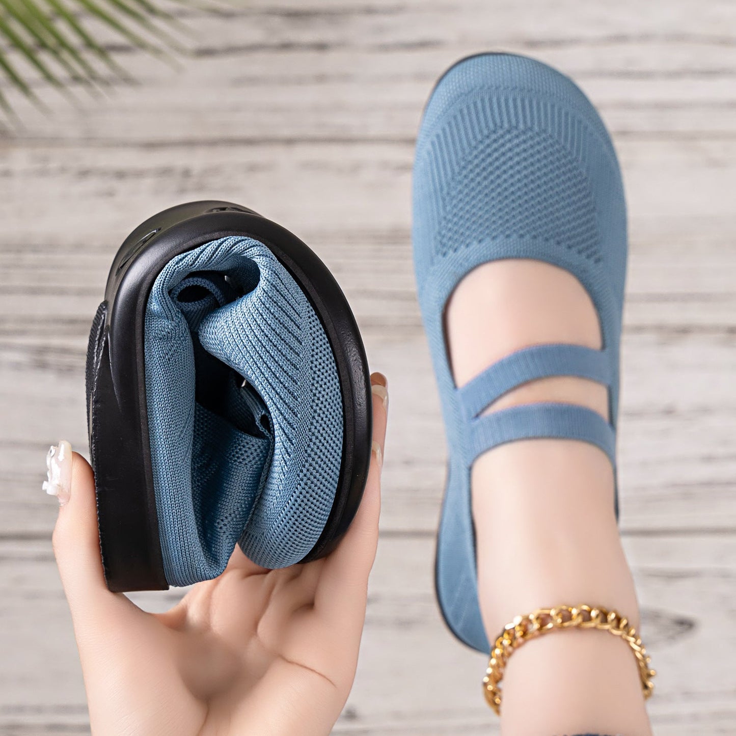 Damen Ballerinas Flexibel Atmungsaktiv Faltbar