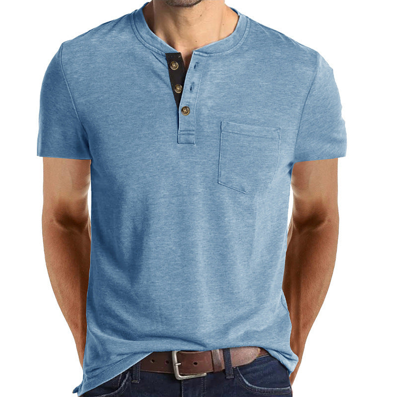 Herren T-Shirt mit Brusttasche Modern Strukturiert