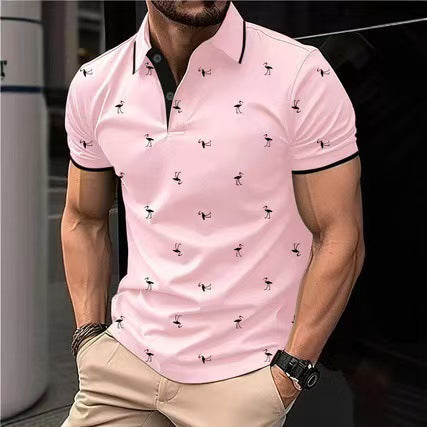 Herren Poloshirt Stilvoll Hochwertig Mustered