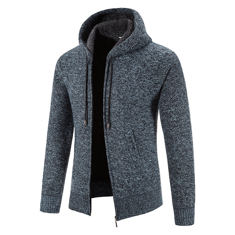 Herren Strickjacke Modern Kapuze Strukturiert Winter