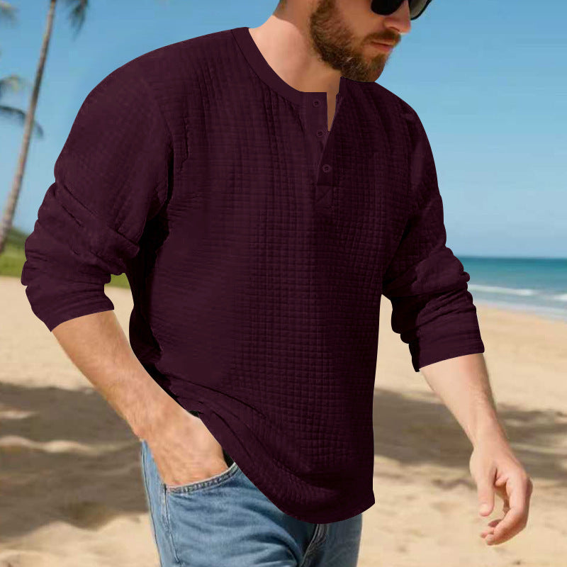 Herren Langarmshirt Modern Strukturiert Berlin Stil