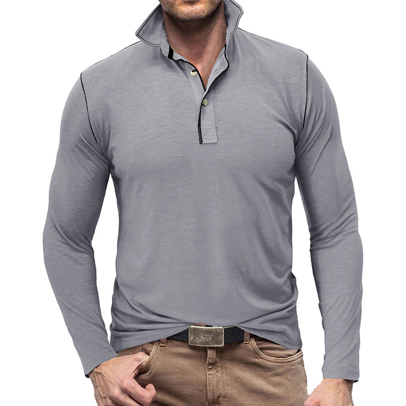 Herren Polohemd Langarm Elegant Hochwertig Qualität