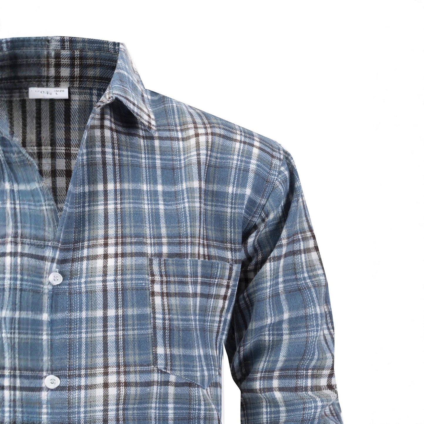 Herren Langarmhemd Karierter Stil Modern Schnitt