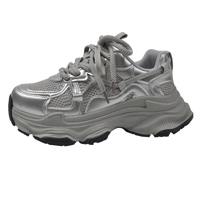 Damen Sneaker Chunky mit Mesh Obermaterial und Weicher Sohle