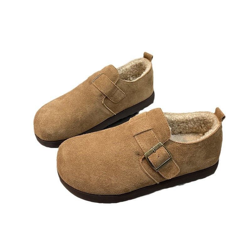 Damen Clogs Weiches Wildleder Bequem Kuschelig