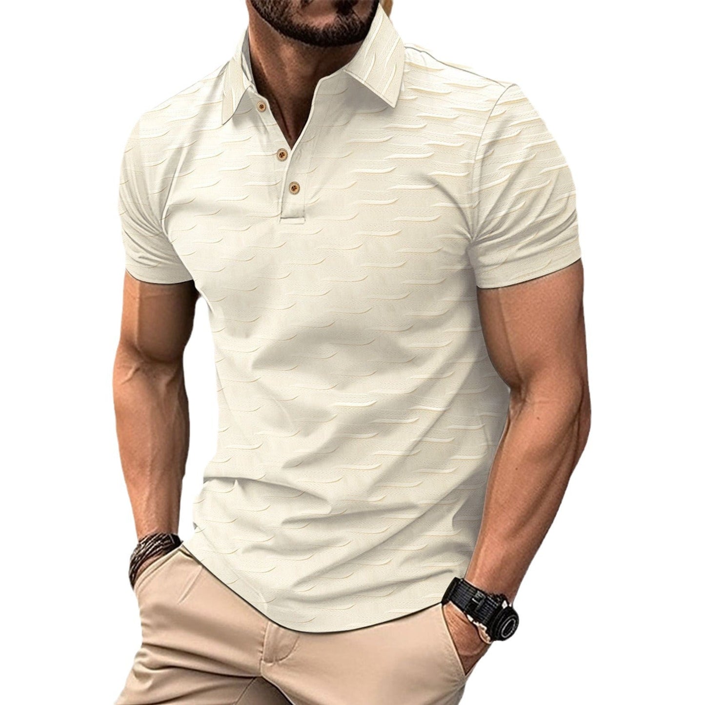 Herren Poloshirt Modern mit Struktur Optik