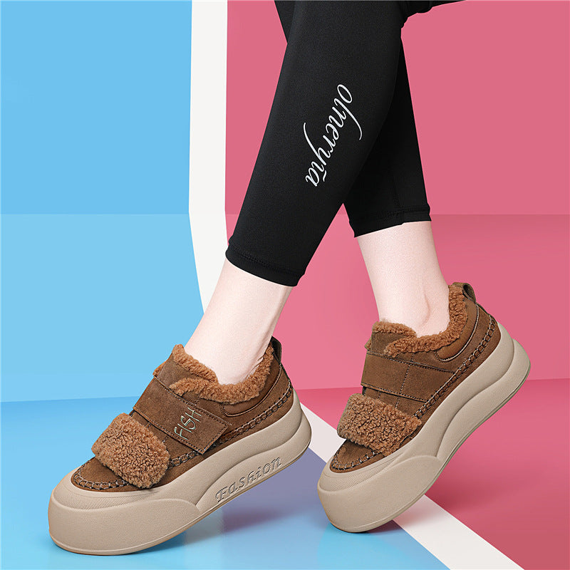 Damen Sneaker Bequem Kuschelig Weite Passform