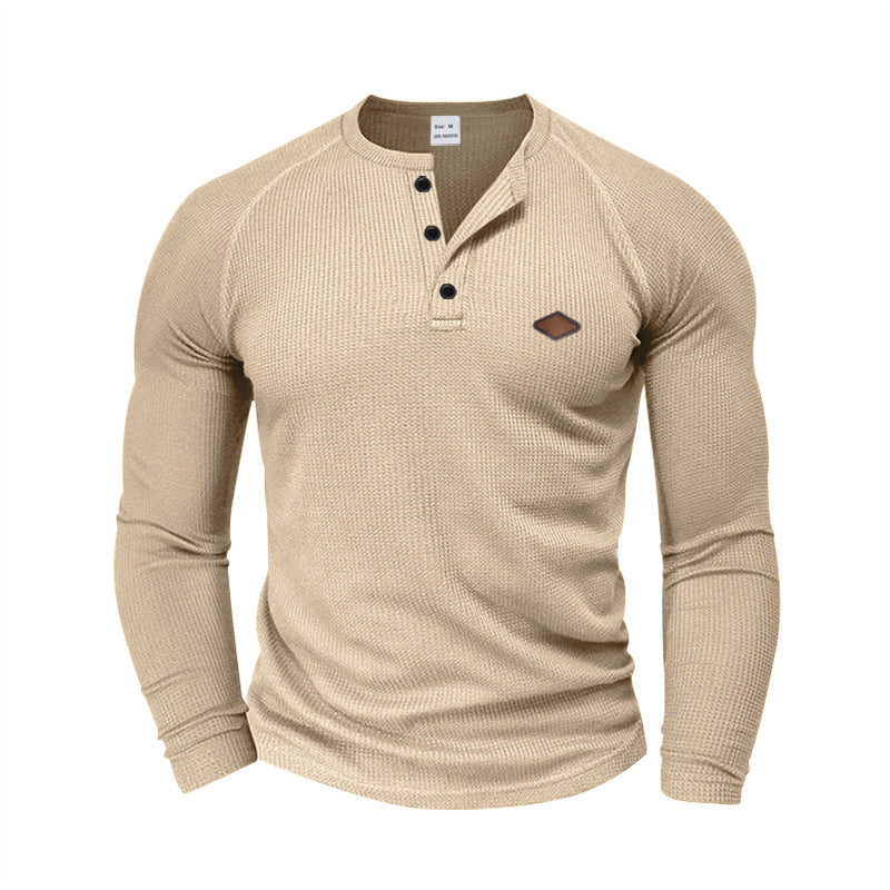 Herren Langarmhemd Strukturiert Modern Knopfdetails
