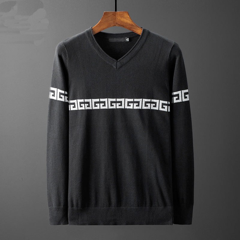 Herren Pullover V-Ausschnitt Modern Dekorativ