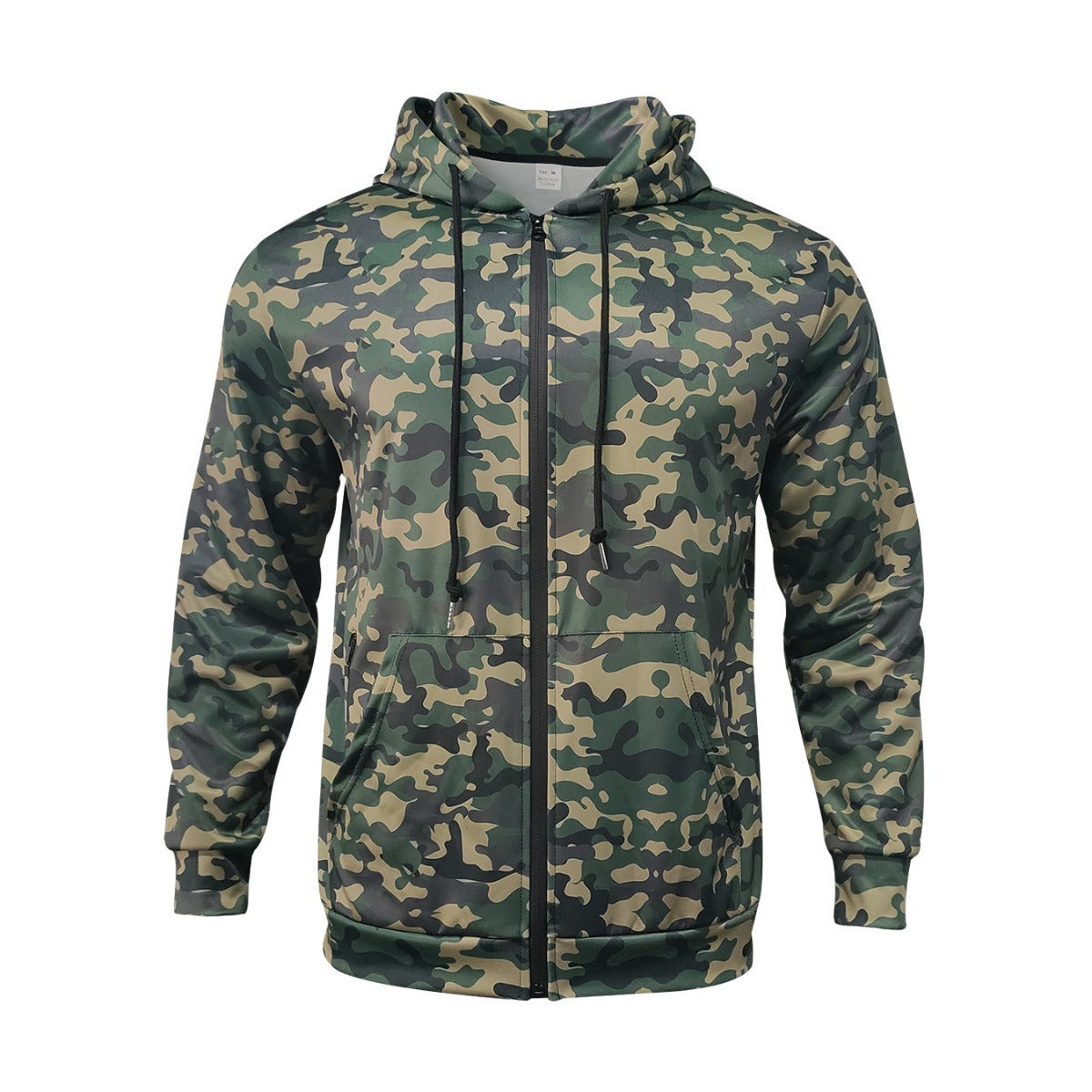 Herren Fleecejacke Camouflage Praktisch mit Taschen und Kordelzug