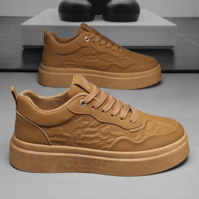 Damen Sneaker Leder Schuhe mit Logo Stickerei Modern