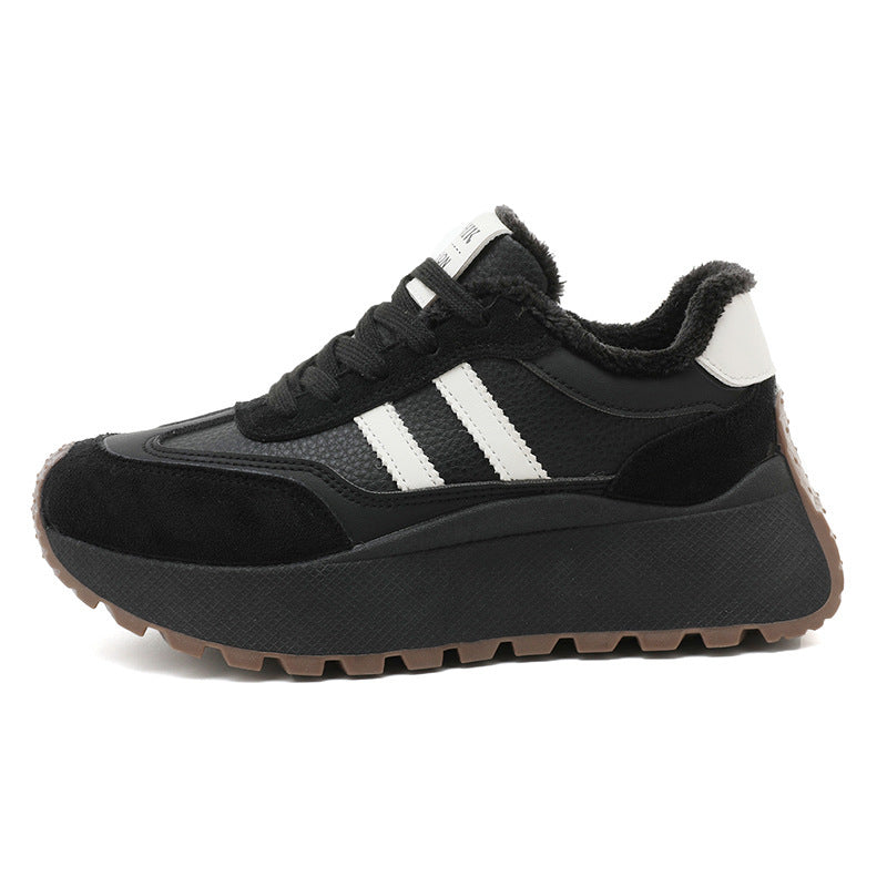 Damen Sneaker Plateau Weich Gefüttert Modern