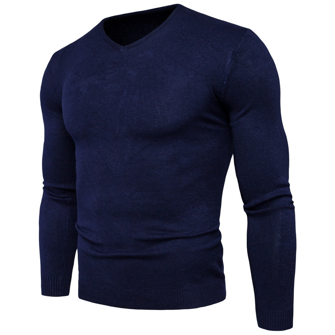 Herren Pullover Feinripp V-Ausschnitt Baumwolle Qualität