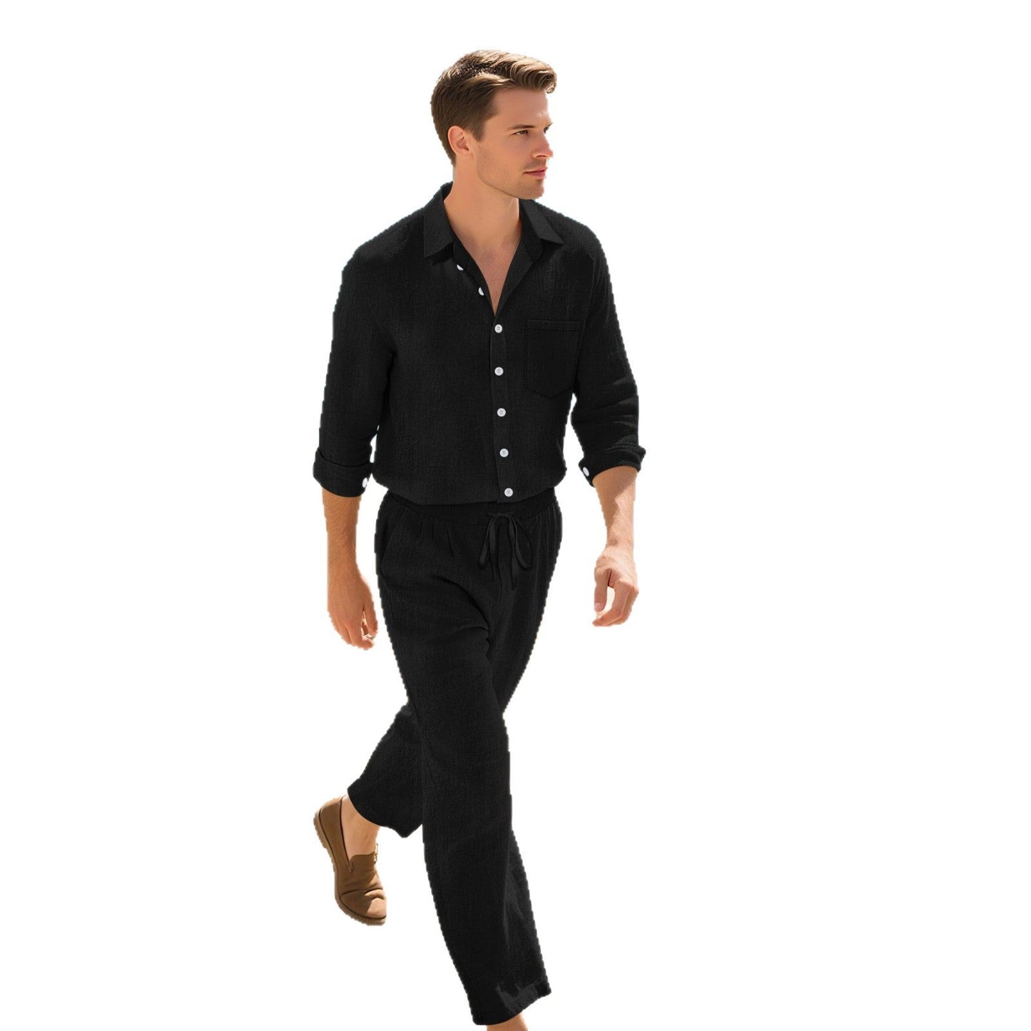 Herren Sommeranzug Leicht Baumwolle Freizeit Set
