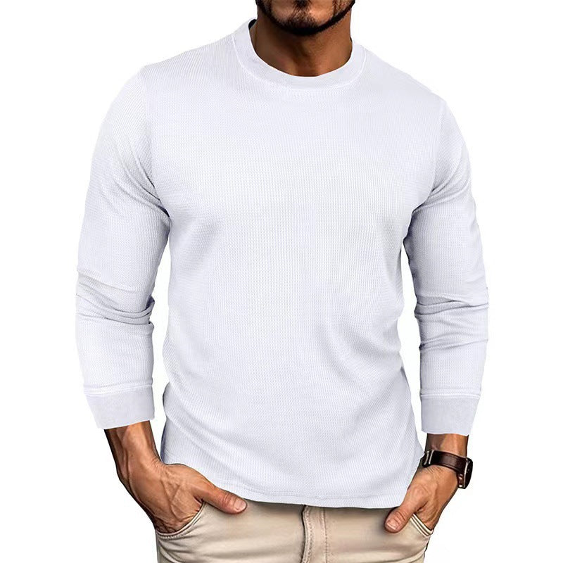 Herren T-Shirt Langarm Sportlich Strukturiert