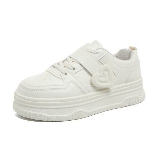 Sneakers Damen Sportlich Herz Applikation Mode Schuhe