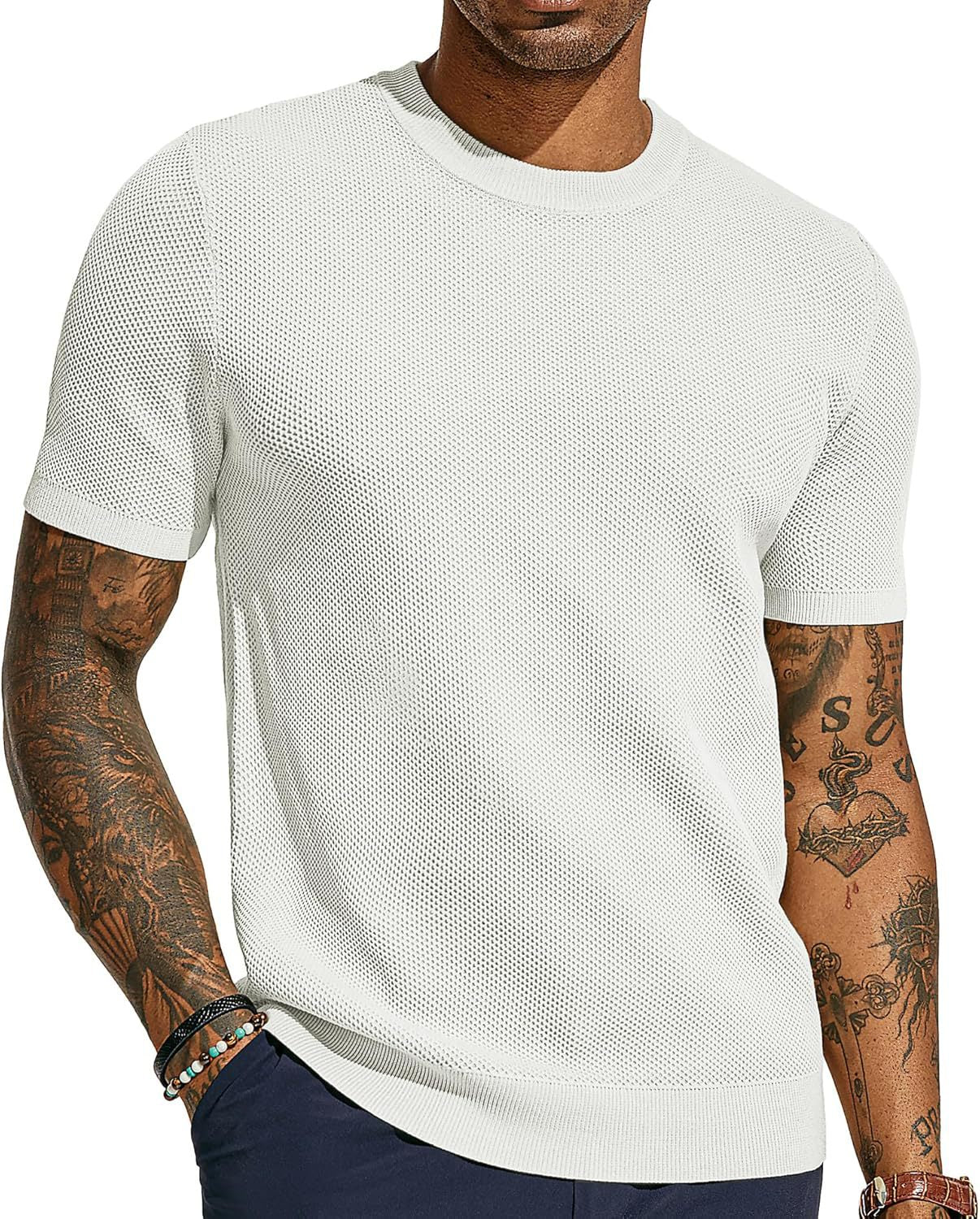 Herren T-Shirt Atmungsaktiv Netz-Top Sportlich