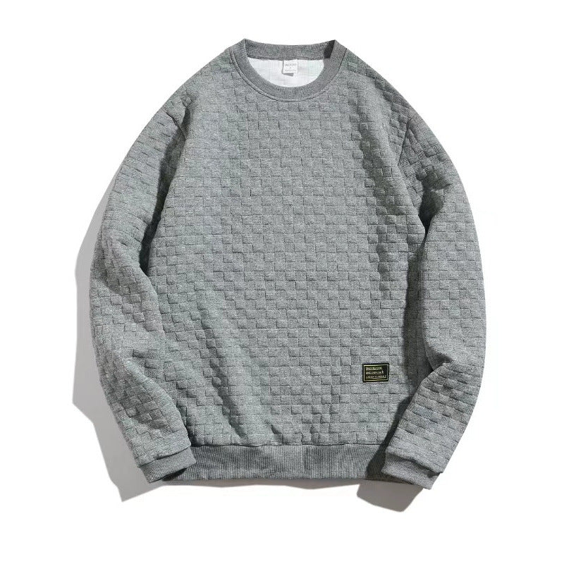 Herren Sweatshirt Strukturiert Grau Stadtstylisch