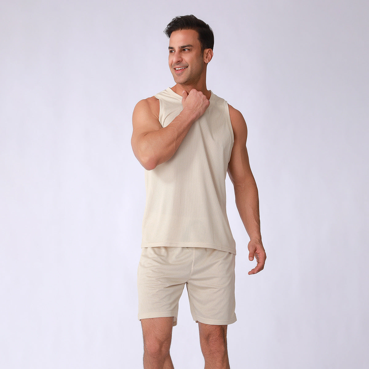 Herren Sport Tanktop Leicht Atmungsaktiv mit Shorts