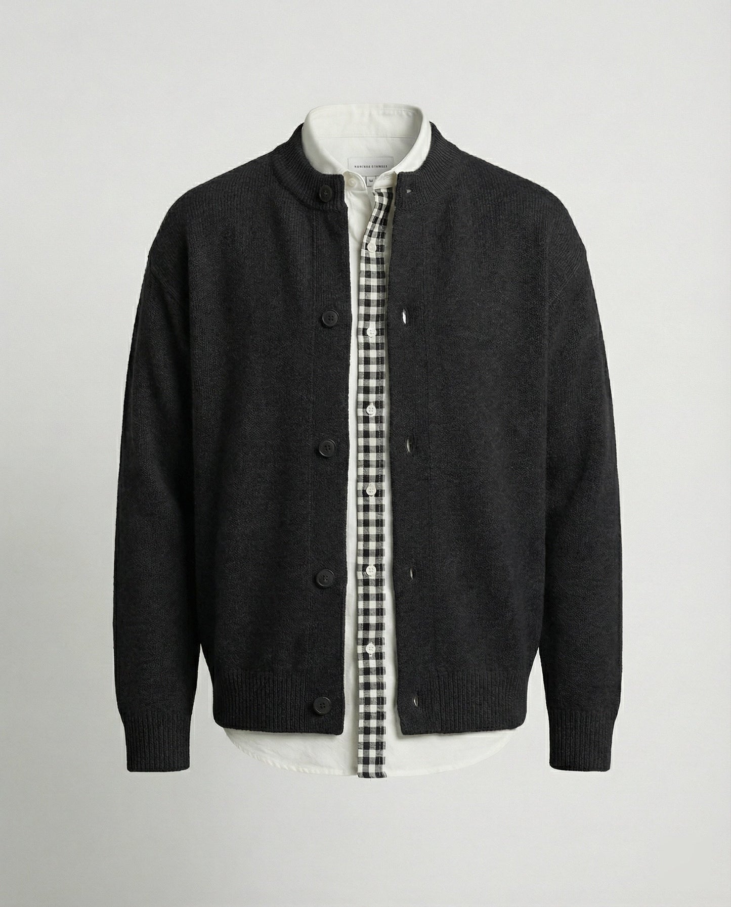 Karomuster Strickjacke Lagenlook Unisex