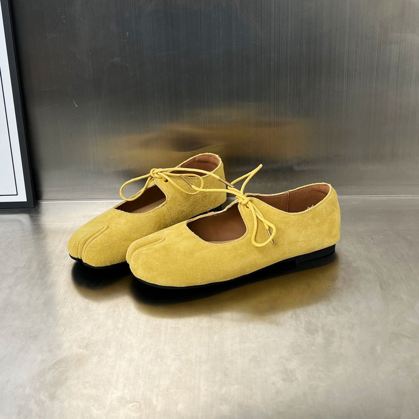 Damen Mokassins Wildleder Elegante Schnürung