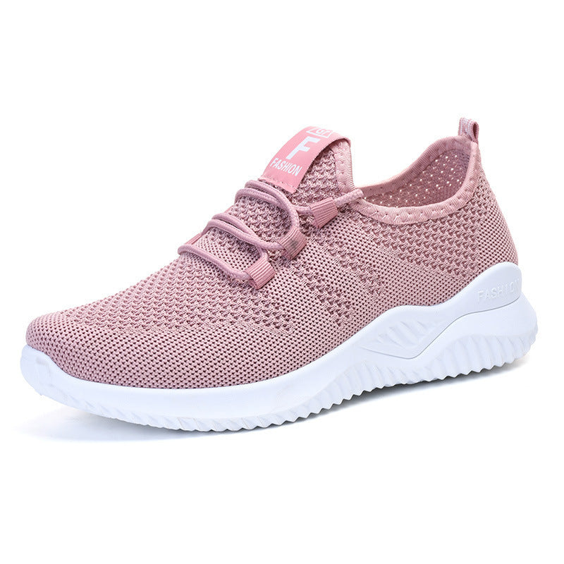 Damen Sneaker Leicht Atmungsaktiv elastisch Weiße Sportschuhe