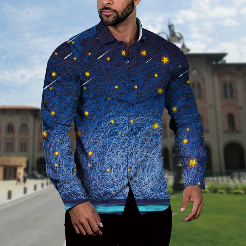 Herren Langarmhemd Boucle Muster Modern Stilvoll