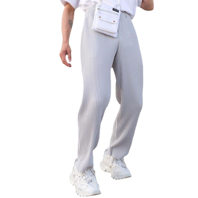 Herren Chino-Hose Plissiert Elastisch Modern