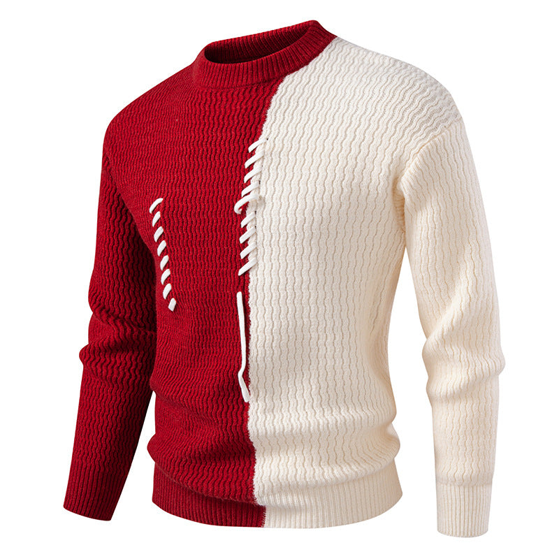 Herren Pullover Modisch Strukturstreifen Elegante Optik