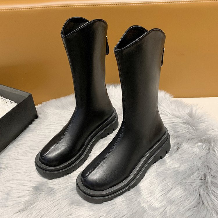 Damen Stiefel Hoch Rutschfest Gummi Schuhe Winter