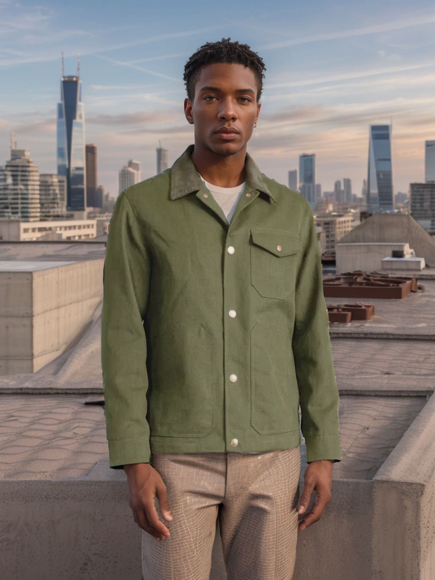 Herren Jacke lässig Baumwoll Worker Style Casual